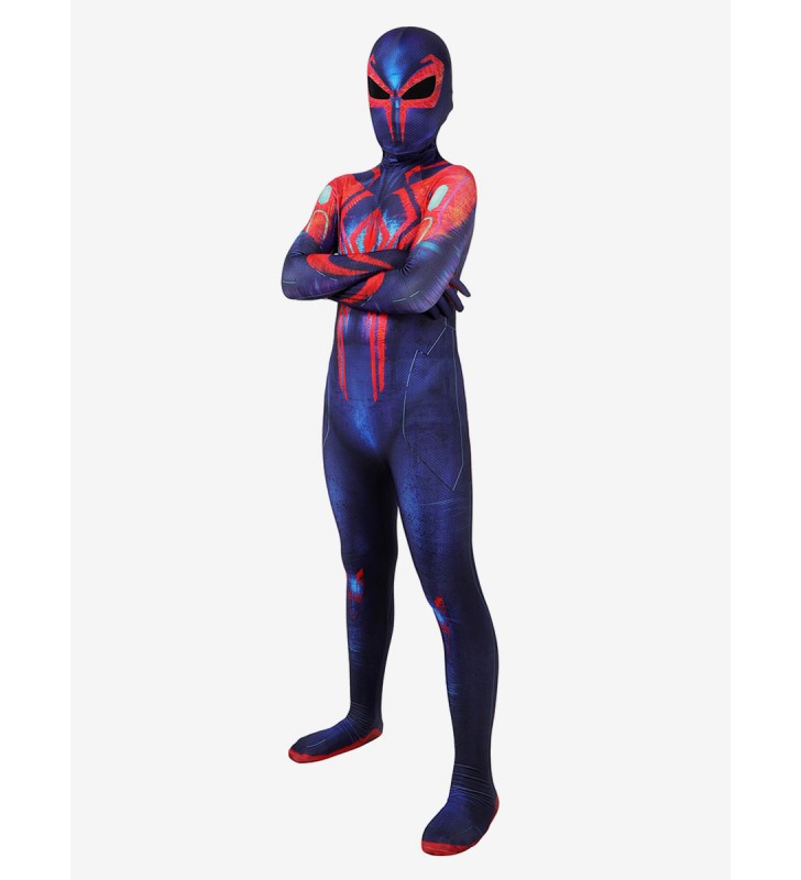 SpiderMan Cosplay attraverso il SpiderVerse 2099 SpiderMan Miguel O#39;Hara Kid Cosplay Suit Carnevale Halloween