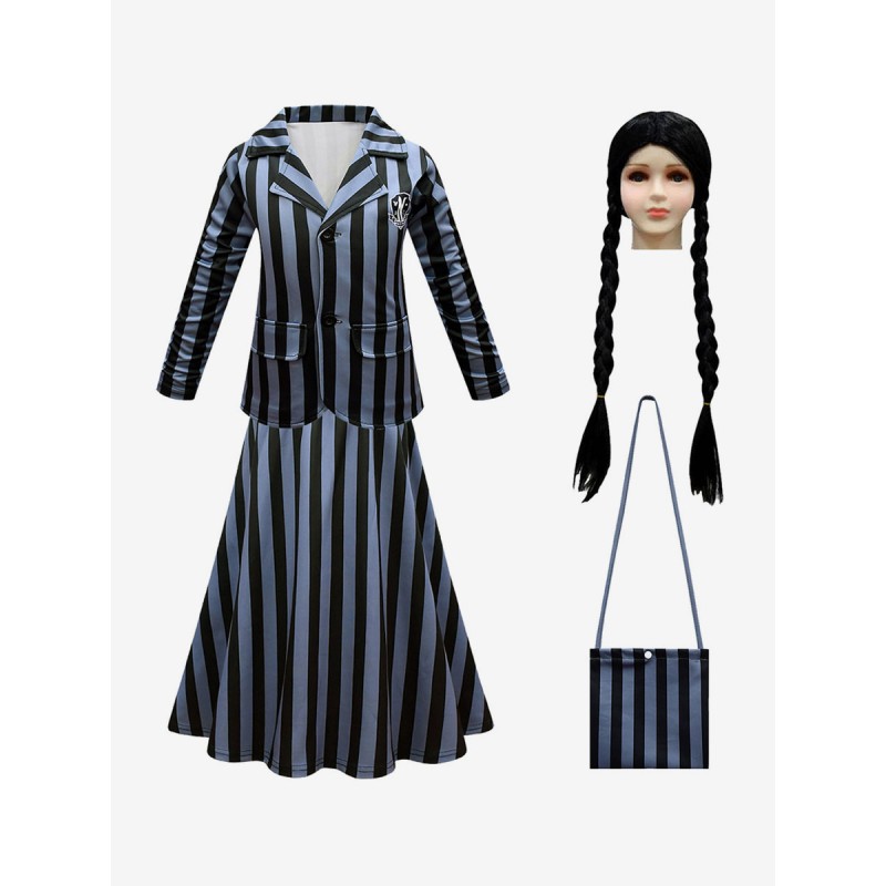 The Addams Family TV Cosplay Wednesday Kid Cosplay Uniforme e abiti Carnevale