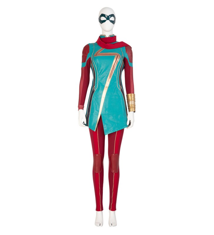 Ms. Marvel Ciano Film Sciarpa di Poliestere Pantaloni Set Cuoio DELL#39;UNITÀ di elaborazione Marvel Set Completo Costumi Cosplay Carnevale
