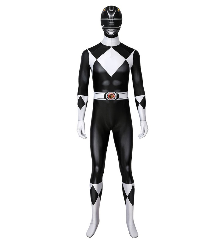 Salta all#39;inizio della galleria di immagini Mighty Morphin Power Rangers Black Ranger Zentai Jumpsuit Costumi Cosplay Carnevale