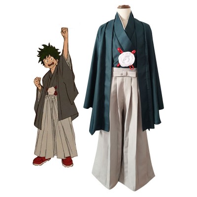 Costume Carnevale BNHA Midoriya Izuku Cosplay My Hero Academia Kimono Set Cosplay Carnevale Halloween