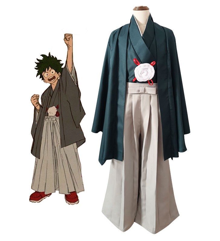 Costume Carnevale BNHA Midoriya Izuku Cosplay My Hero Academia Kimono Set Cosplay Carnevale Halloween