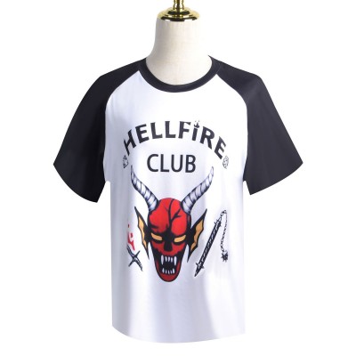 TV Drama Stranger Things Stagione 4 The Hellfire Club Camicia a maniche corte di Costumi Cosplay Carnevale Halloween