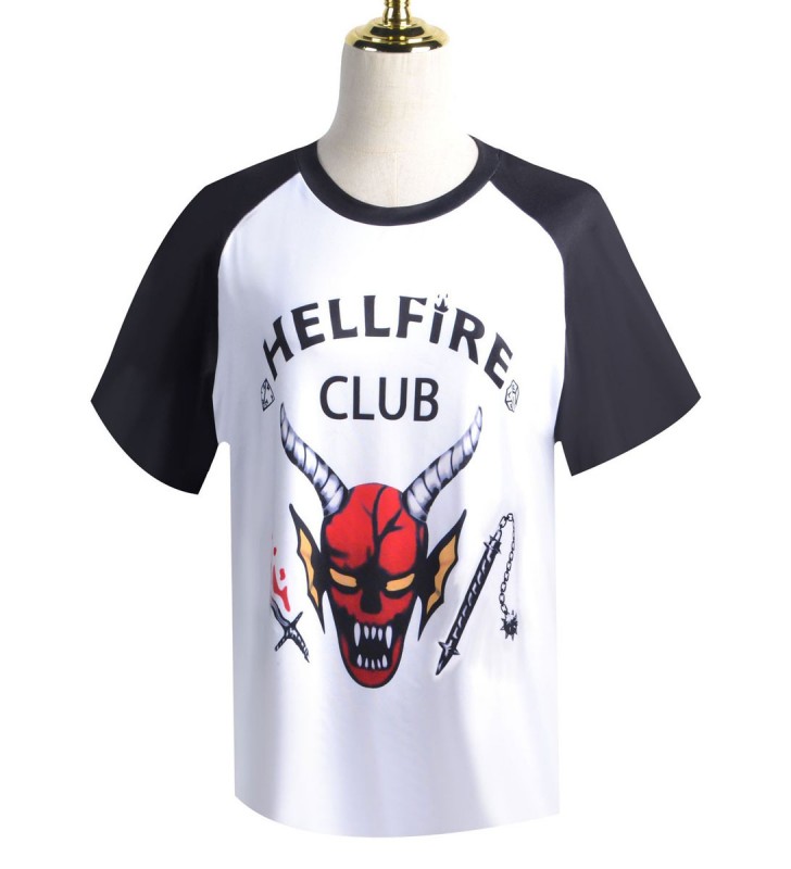 TV Drama Stranger Things Stagione 4 The Hellfire Club Camicia a maniche corte di Costumi Cosplay Carnevale Halloween