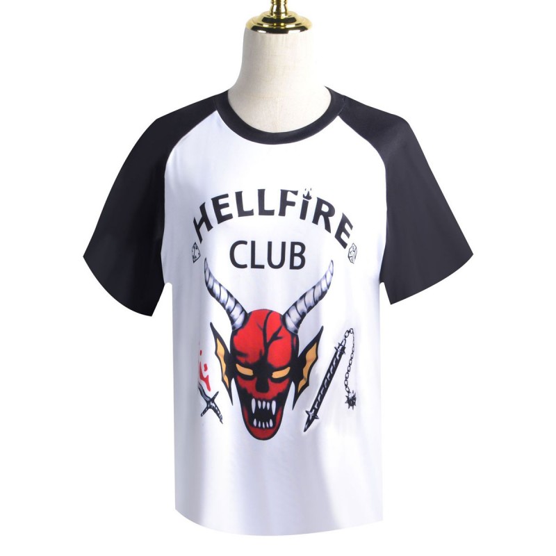 TV Drama Stranger Things Stagione 4 The Hellfire Club Camicia a maniche corte di Costumi Cosplay Carnevale Halloween