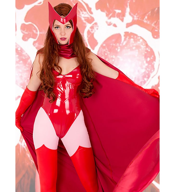 Marvel Comics Cosplay Red Cape Scarlet Witch Costumi Cosplay Halloween