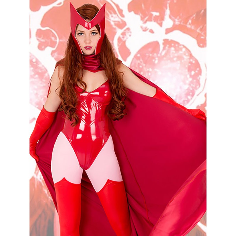 Marvel Comics Cosplay Red Cape Scarlet Witch Costumi Cosplay Halloween