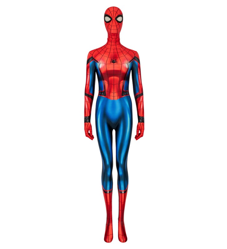 Spider Man Far From Home Red Full Body Catsuit Zentai Lycra Spandex Marvel Costumi Cosplay Carnevale Halloween