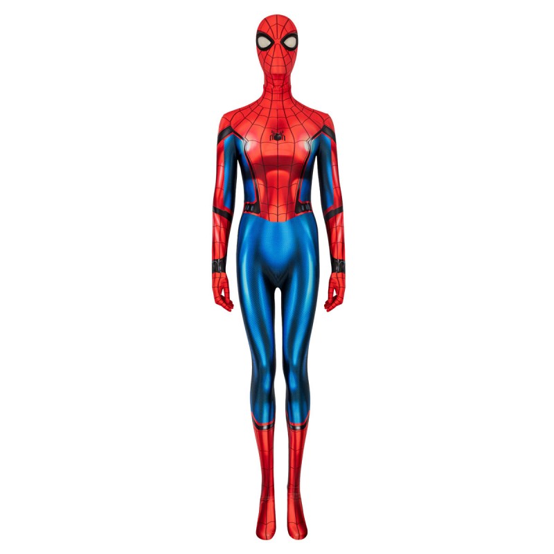 Spider Man Far From Home Red Full Body Catsuit Zentai Lycra Spandex Marvel Costumi Cosplay Carnevale Halloween
