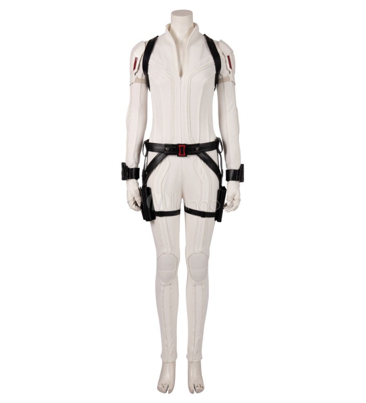 Marvels The Avengers Cosplay Black Widow Warm White Film Tuta in ecopelle Cosplay scarpe Halloween
