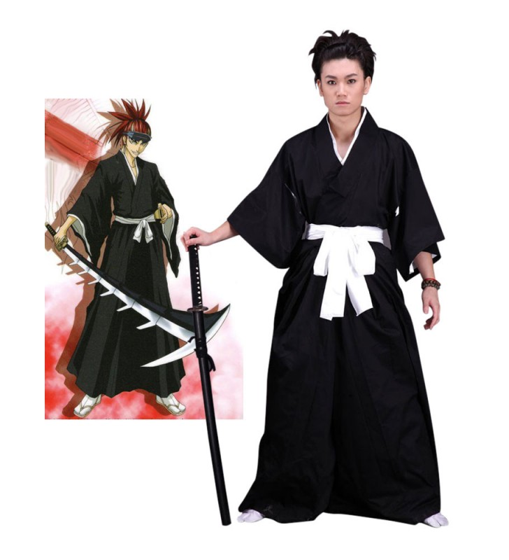 Costume Carnevale Bleach Bleach uomo set in panno uniforme cintura nero Costumi Cosplay Halloween