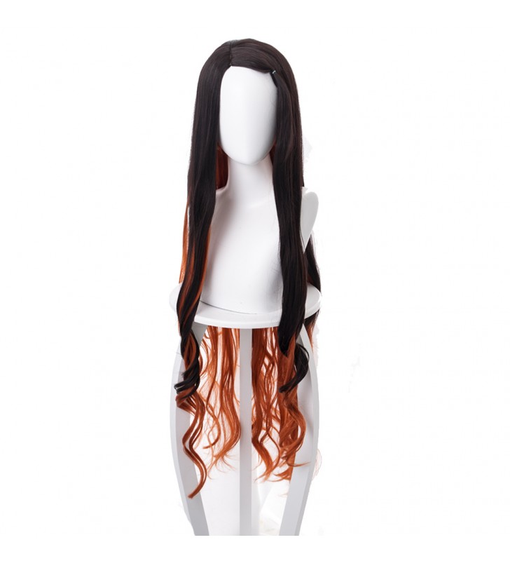 Costume Carnevale Giapponese Anime 2023 Cosplay Parrucca Demone Slayer Kimetsu No Yaiba Kamado Nezuko Evidenziando Parrucca Lunga Ricci Costume Carnevale Halloween