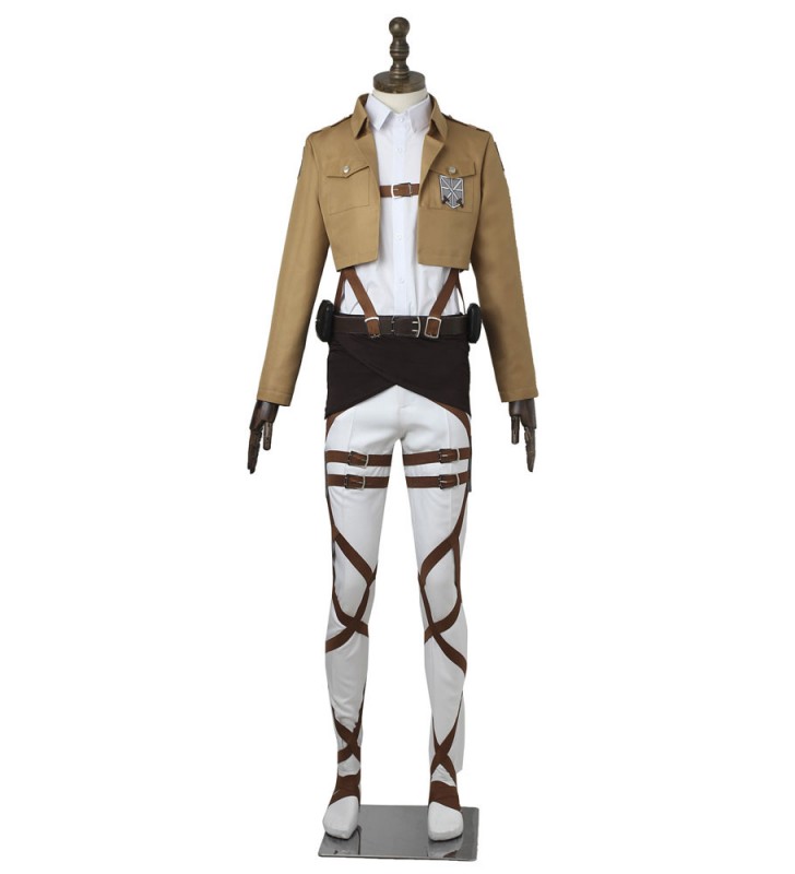 Carnevale Attack on Titan Anime Giapponese uomo set mantellocappottocamiciasciarpacinturaaccessoripantaloni Carnevale Costumi Cosplay