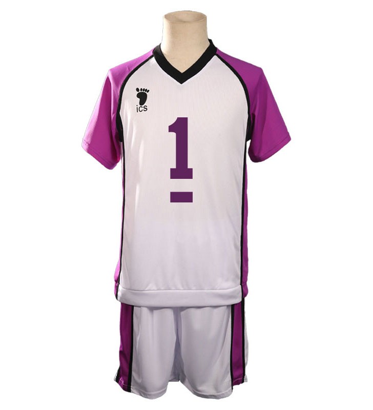 Haikyuu !! Shiratorizawa Academy No.1 Wakatoshi Ushijima Set completo Uniforme da squadra di pallacanestro Costumi Cosplay