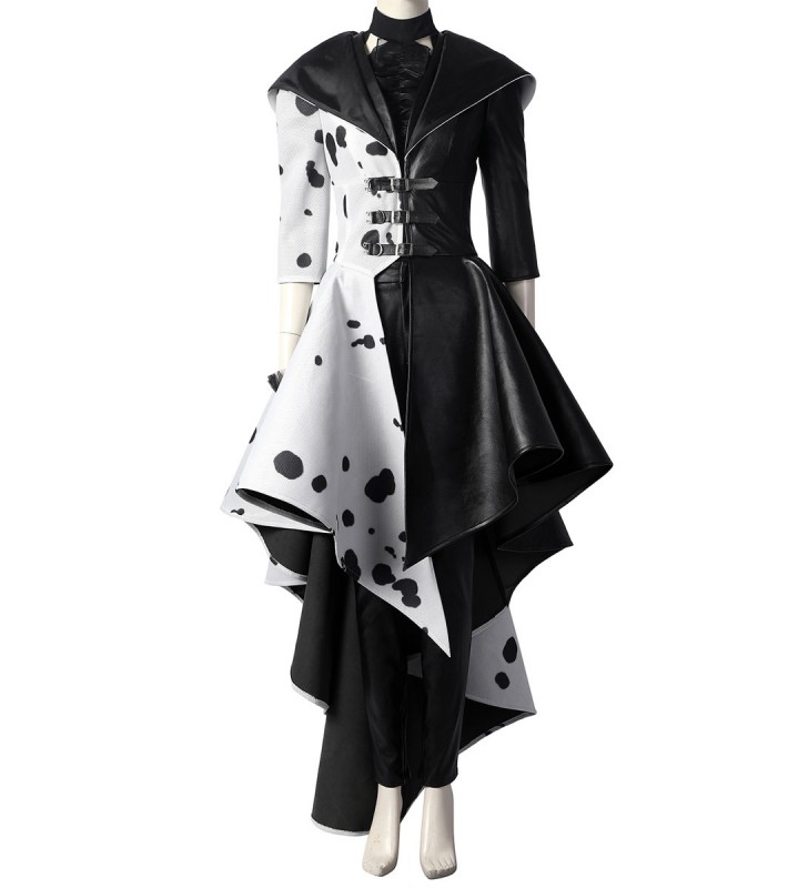 Disney Cartoon La Carica dei 101 Crudelia De Mon Set Completo Costumi Cosplay Carnevale