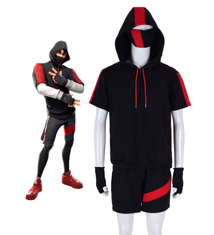 Fortnite Ikonik skin Gioco Costumi Cosplay Pullover Felpa con cappuccio e pantaloncini Set skin iconiche Carnevale