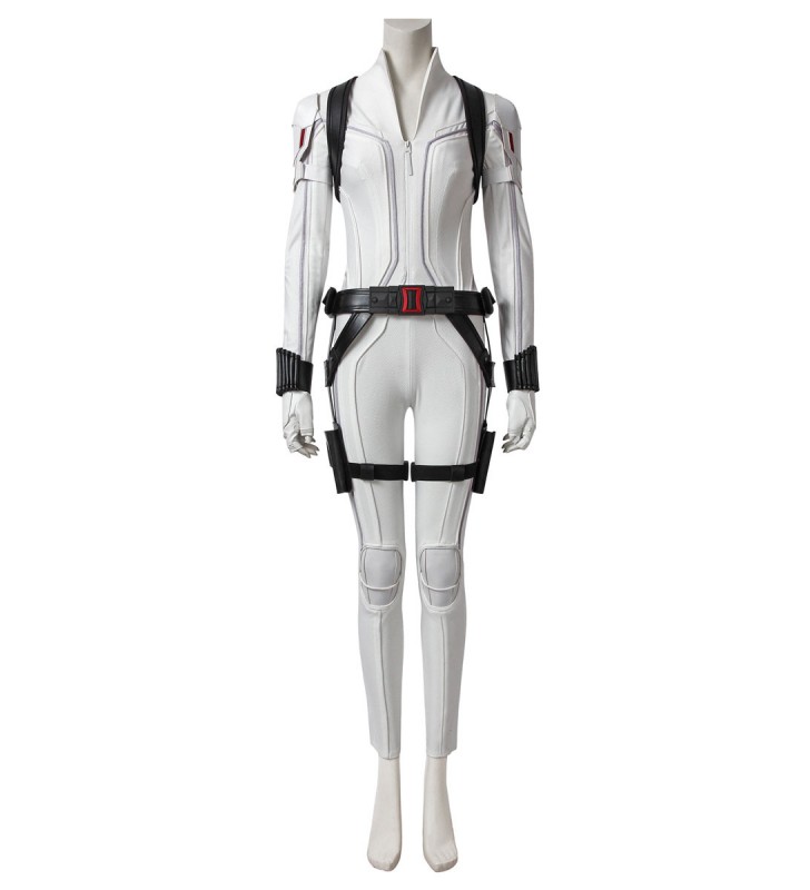 Carnevale PU bianco di Natasha Romanoff della vedova nera Costumi Cosplay