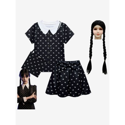 The Addams Family TV Cosplay Wednesday Kid gonne costumi cosplay Carnevale