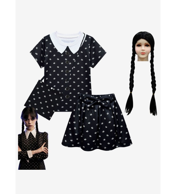 The Addams Family TV Cosplay Wednesday Kid gonne costumi cosplay Carnevale