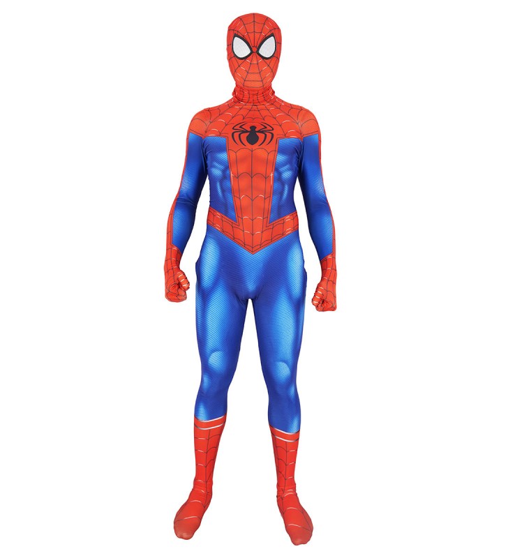 Spiderman Into The Spider Verse Royal Blue Film Lycra Spandex Tuta Marvel Comics Cosplay