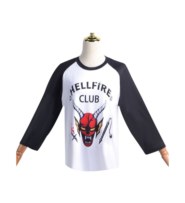 TV Drama Stranger Things Stagione 4 The Hellfire Club Camicia a maniche lunghe di Costumi Cosplay Carnevale Halloween