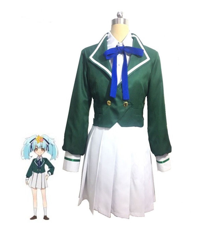 Zombie Land Saga Revenge Lily Hoshikawa Green JK School Uniform Set completo Costumi Cosplay Carnevale Halloween