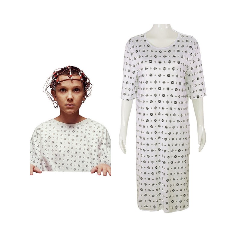 TV Drama Stranger Things Stagione 4 Eleven Polka Dot White Dress Costumi Cosplay