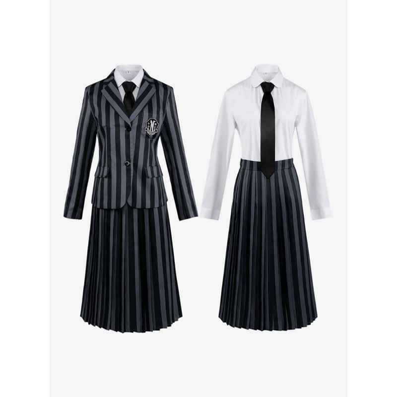 The Addams Family TV Cosplay Wednesday School Uniform Set completo Costumi Cosplay Carnevale Halloween
