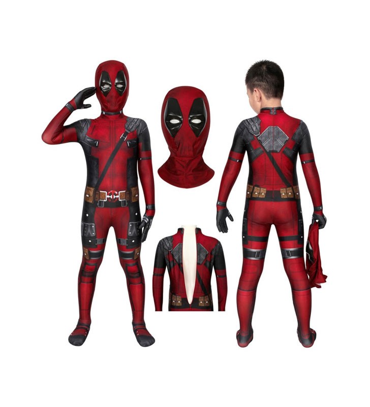 Marvel Comics Deadpool Tuta Kid Zentai Carnevale Costumi Cosplay Halloween