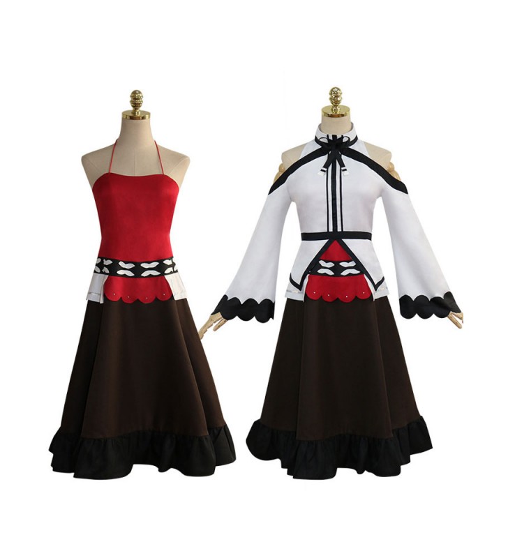 Mushoku Tensei Eris Boreas Greyrat Cosplay Poliestere Abito Camicetta Costume Set 2 pezzi Halloween