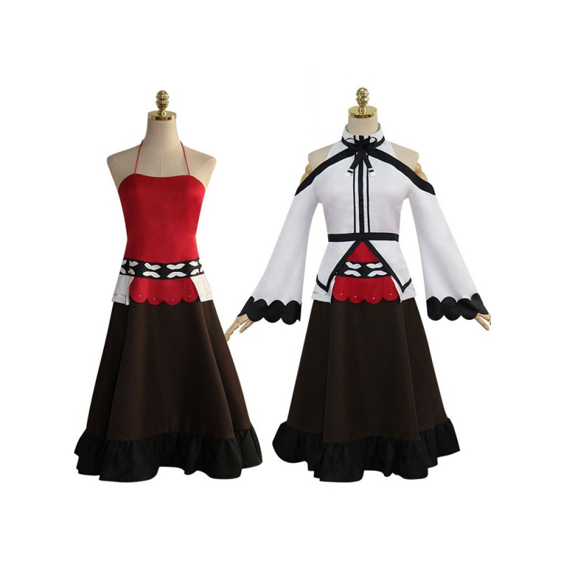 Mushoku Tensei Eris Boreas Greyrat Cosplay Poliestere Abito Camicetta Costume Set 2 pezzi Halloween