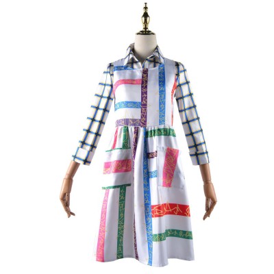 TV Drama Stranger Things Stagione 4 Undici vestito bianco a quadri con una camicia di Costumi Cosplay Halloween