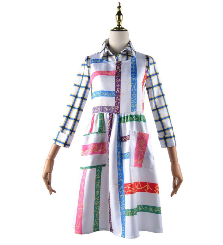 TV Drama Stranger Things Stagione 4 Undici vestito bianco a quadri con una camicia di Costumi Cosplay Halloween