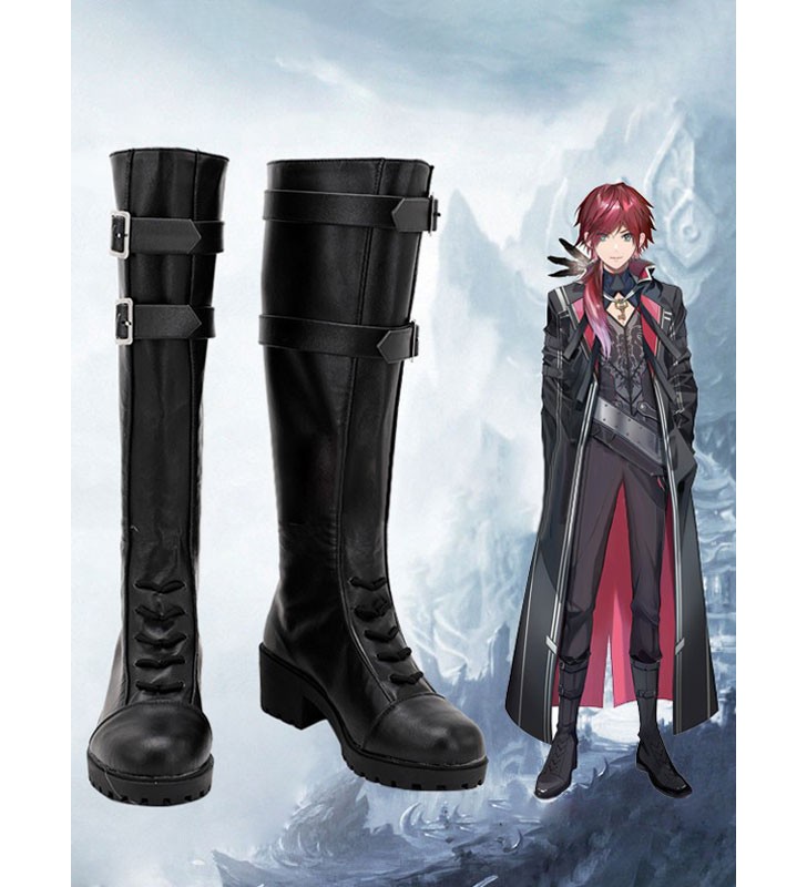Vtuber Nijisanji 2434 Lauren Iroas Stivali Alti Al Ginocchio Da Combattimento Da Uomo In Pelle PU Stivali Cosplay