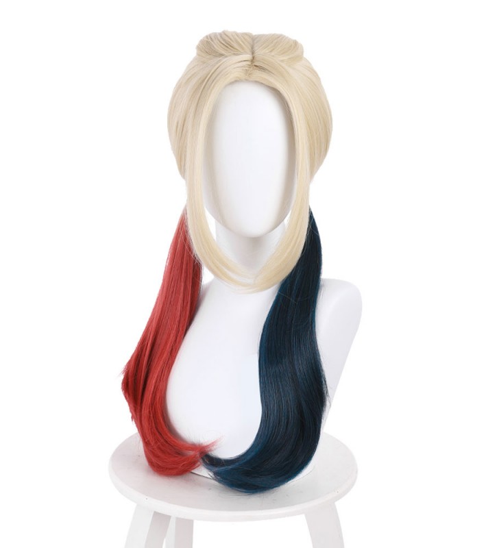 Suicide Squad Harley Quinn Parrucca Cosplay Ecru Bianco Fibra resistente al calore Parrucche Cosplay DC Comics