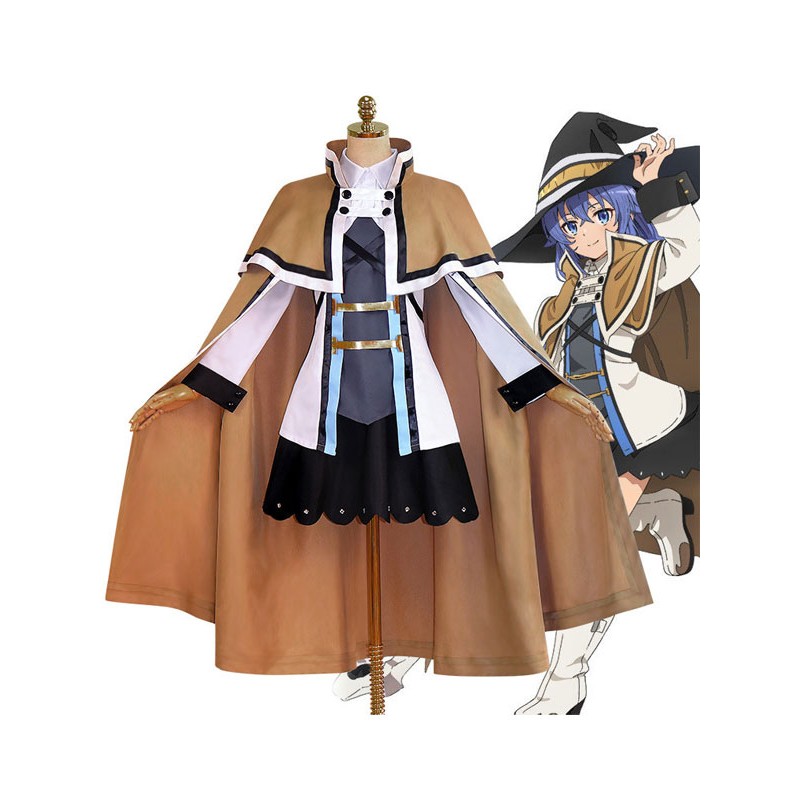 Mushoku Tensei Roxy Migurdia Poliestere Marrone Set Completo Costumi Cosplay Carnevale
