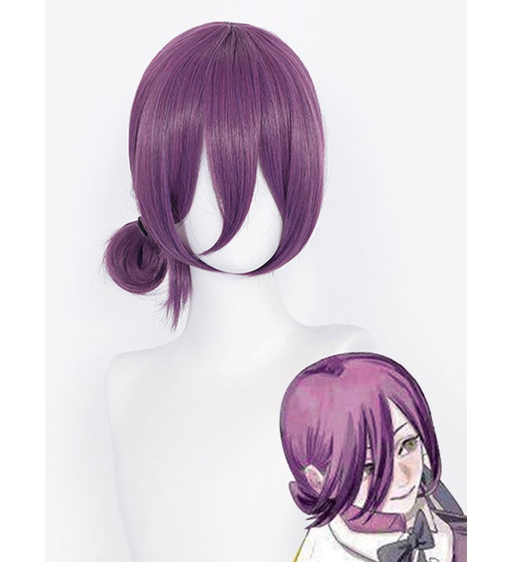 Chainsaw Man Reze Bomb Viola Parrucca Cosplay Fibra resistente al calore Liscio Parrucche Cosplay Anime giapponesi