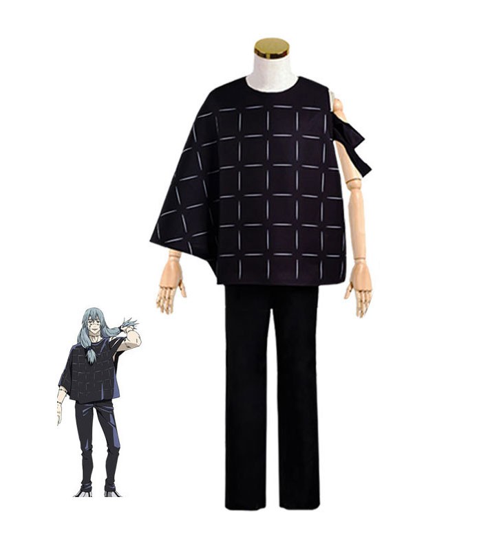 Jujutsu Kaisen Mahito Set 2 pezzi Dark Navy Poliestere Costume anime giapponese Set completo Costumi Cosplay Carnevale