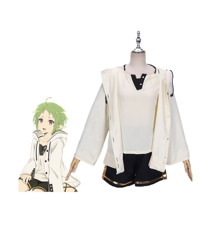 Mushoku Tensei Sylphiette Greyrat Albicocca Soprabito Camicetta Pantaloncini Set 3 pezzi Costumi Cosplay Halloween
