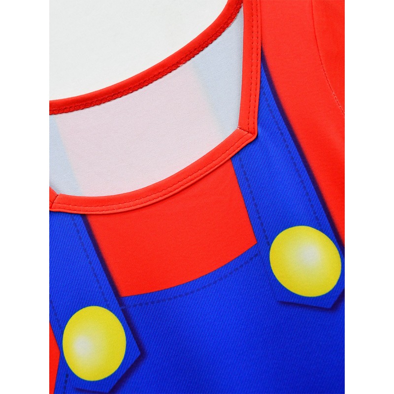 Costume Super Fratelli Per Bambini | Tuta Idraulico Con Cappello, Baffi Finti E Guanti | Cosplay Carnevale E Halloween