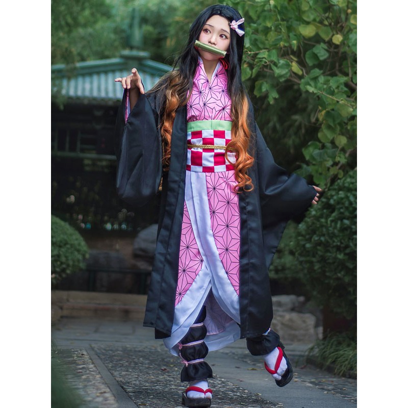 Demon Slayer: Kimetsu No Yaiba Kamado Nezuko per bambini Costumi Cosplay Halloween