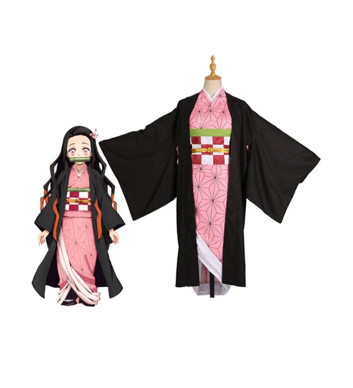 Costume Carnevale 2023 Rosa Anime Giapponesi Demon Slayer Kimetsu No Yaiba Kamado Nezuko Costume Carnevale Costumi Cosplay Halloween