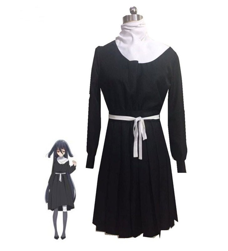 Zombie Land Saga Revenge Tae Yamada Black One Piece Dress Bianco Sash Set a 2 pezzi Costumi Cosplay Halloween