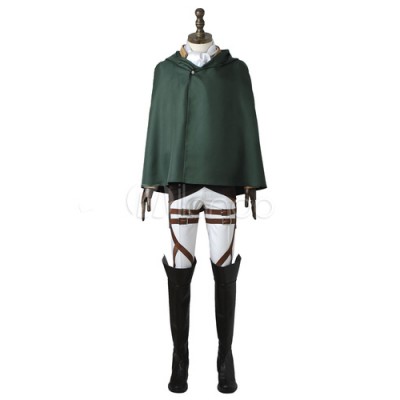 L'attacco dei giganti Rivaille/Levi set cinturapantalonigrembiule inferiore del corpocappottoaccessorisciarpamantellocamicia Costumi Cosplay Carnevale