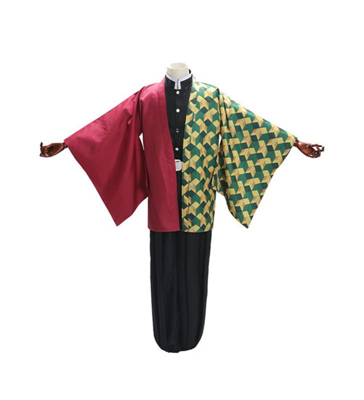 Costume Carnevale Set Cosplay a 3 Pezzi 2023 Demon Slayer Kimetsu No Yaiba Stampa Geometrica Agatsuma Zenitsu Costume Carnevale Carnevale Halloween