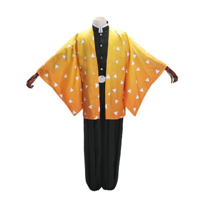 Costume Carnevale Set Cosplay 2023 Arancione Demon Slayer Kimetsu No Yaiba Agatsuma Zenitsu Costume Carnevale Costumi Cosplay Carnevale Halloween