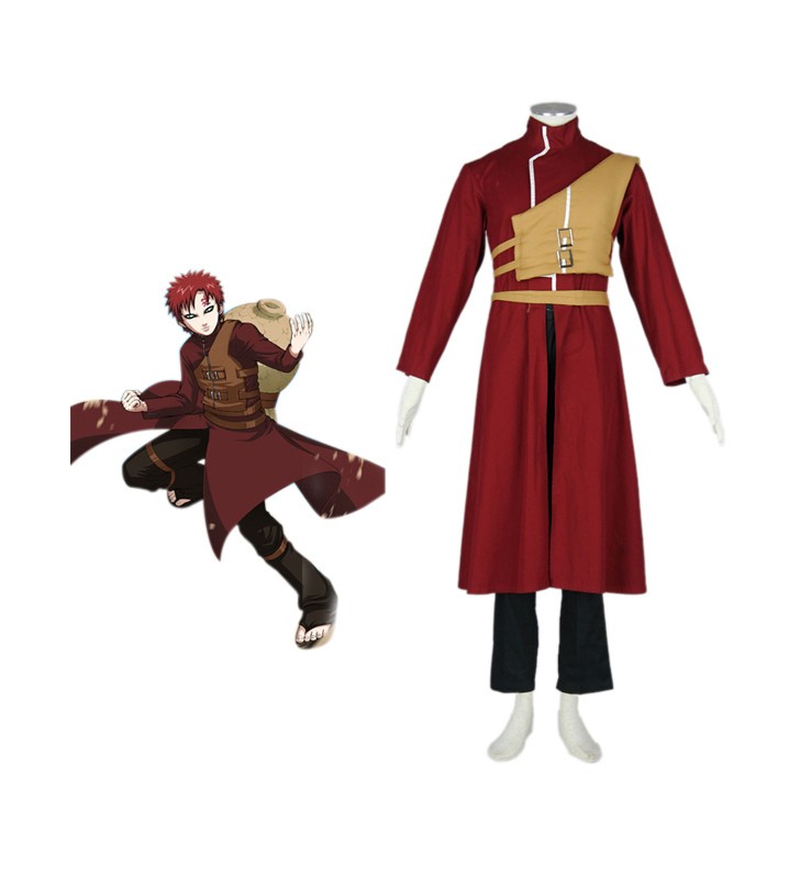 Costume Carnevale Cappotto di Naruto Shippuden rosso con pantaloni Costumi Cosplay Halloween