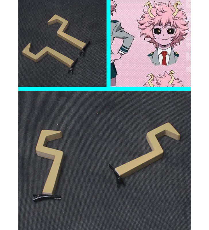 My Hero Academia Cosplay Ashido Mina Copricapo Accessori cosplay oro chiaro Carnevale