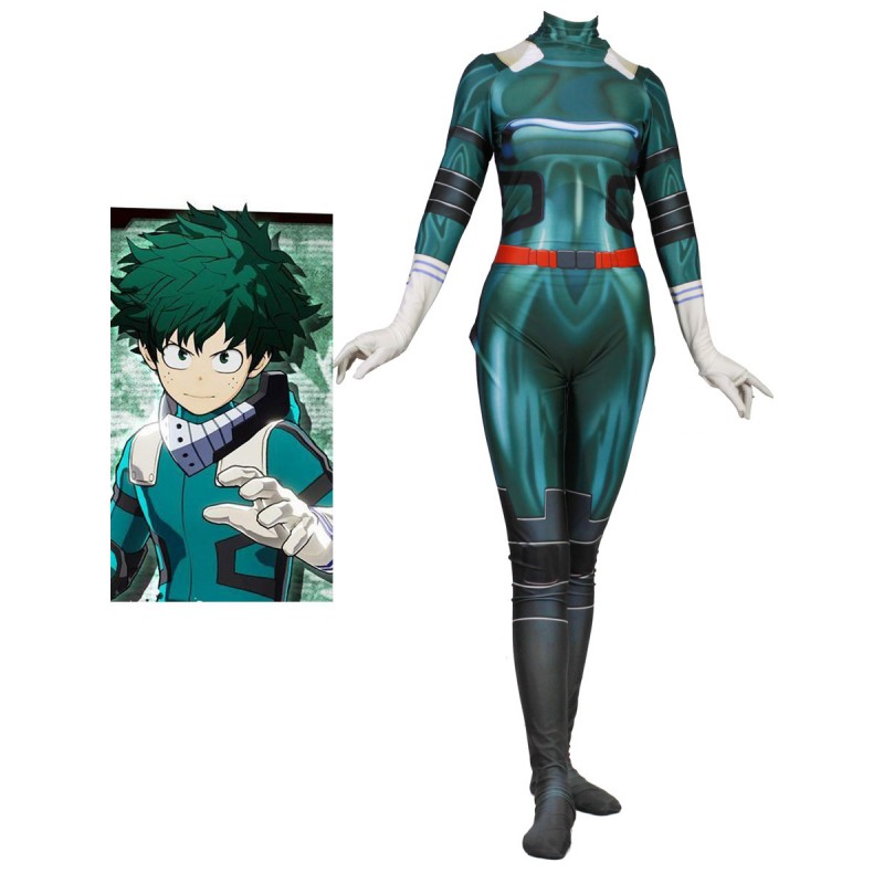 Deku Cosplay My Hero Academia versione femminile Izuku Midoriya Tuta Costumi Cosplay Carnevale Halloween
