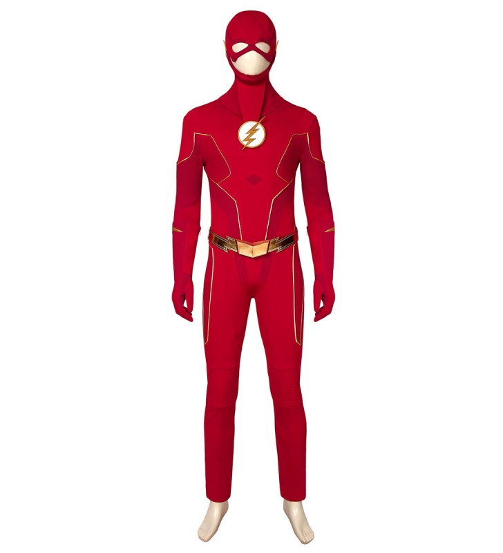 The Flash Cosplay Barry Allen Ture Red Faux Leather Set DC Comics Costumi Cosplay Carnevale Halloween